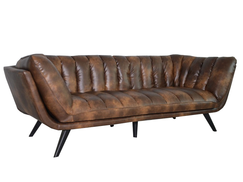 KANAPA SOFA SKÓRZANA DO SALONU BRĄZ KOLONIALNY