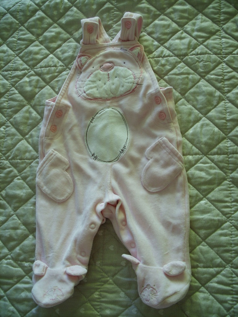 Spodnie półśpiochy NEXT 0-3 welur newborn