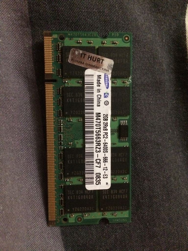 PAMIĘĆ SAMSUNG SO-DIM DDR2 2GB 800Mhz PC2-6400