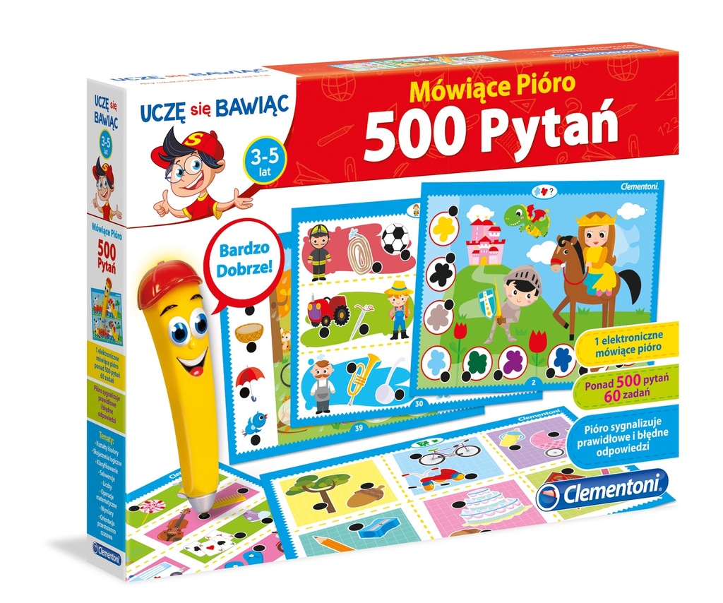 Mówiące Pióro Dla 3 Latka Clementoni MÓWIĄCE PIÓRO 500 Pytań gra 3-5 lat - 7015564385 - oficjalne
