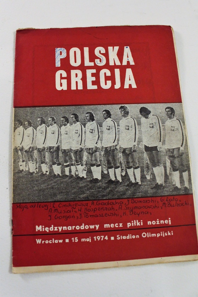 Program meczowy Polska - Grecja 1974 Wrocław
