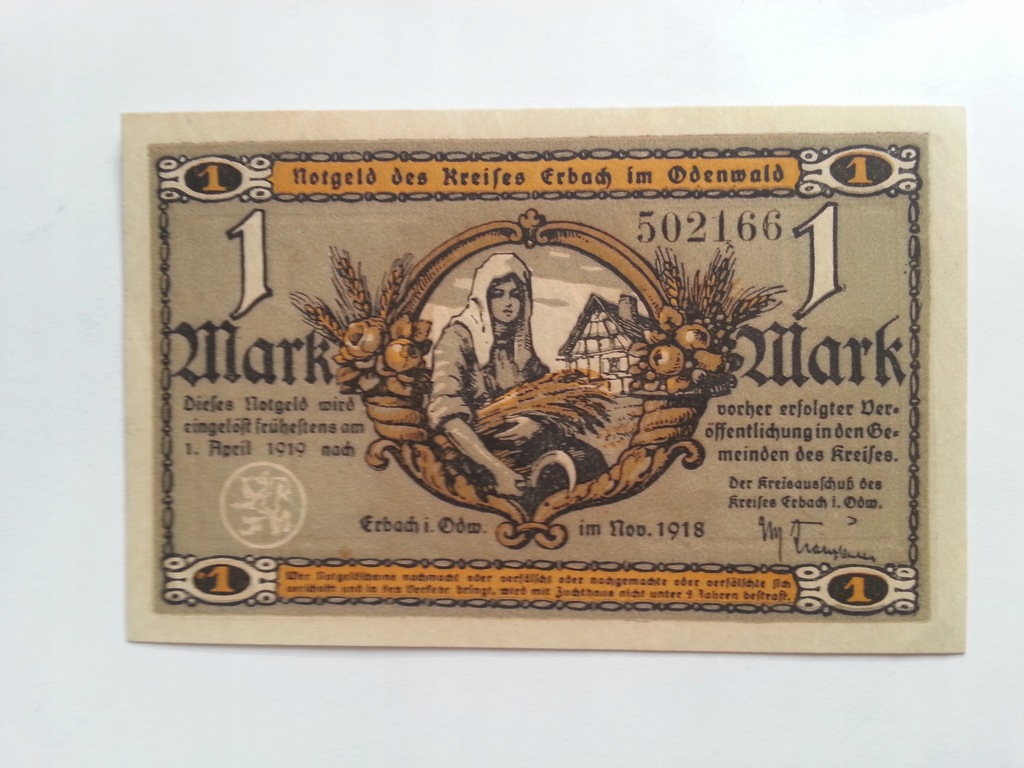 Notgeld 1 marka Niemcy 1918 rok rzadki.