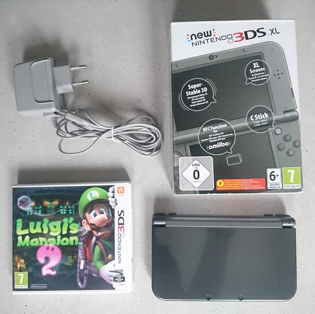 New Nintendo 3DS XL Czarny + Luigi's Mansion 2
