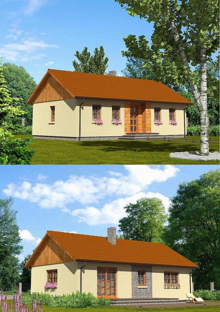 Projekt domu „Domek miodowy” ET-003 59m2.