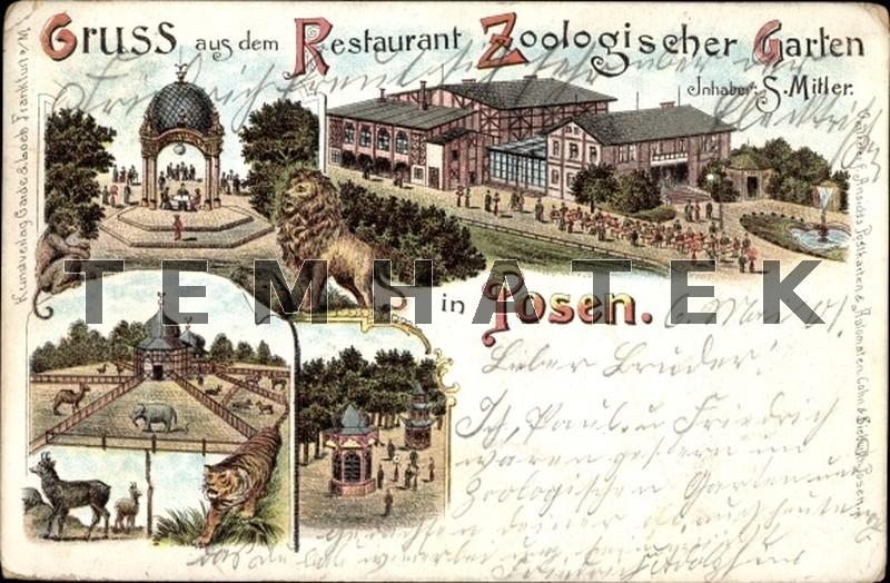 POZNAŃ Posen Restaurant Zoologischer Garten 1901 ...