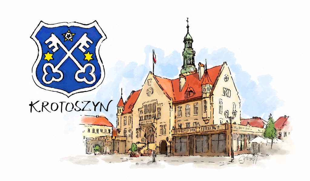 Magnes na lodówkę kamień pamiątka KROTOSZYN 067