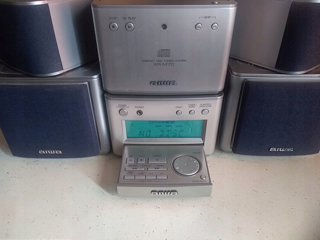 AIWA XR-M70 .MINI WIEZA ,TUNER ,CD ,OBROTOWE BASSY - 7547472859