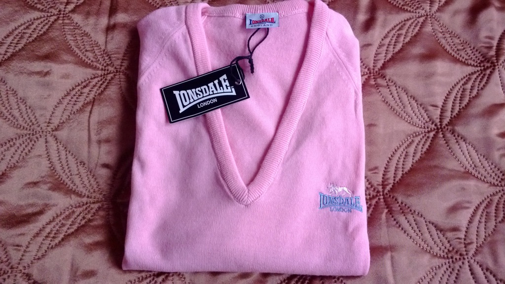 Sweter męski cienki różowy XL