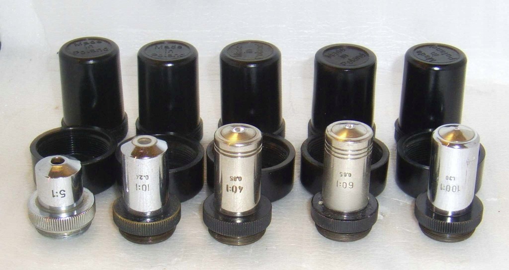 DO KOLEKCJI Obiektyw PZO 5 10 40 60 100 mikroskop