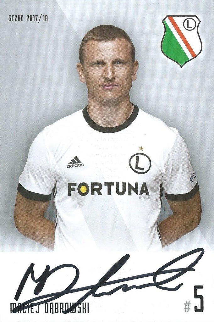 Maciej DĄBROWSKI oryginalny autograf karta LEGIA