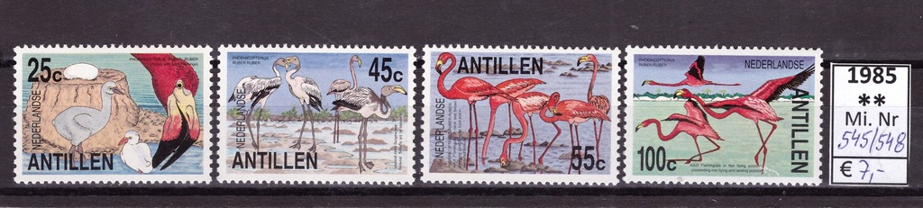 ANTYLE Hol. 1985- Ptaki (Birds), Mi.545/548 ** MNH