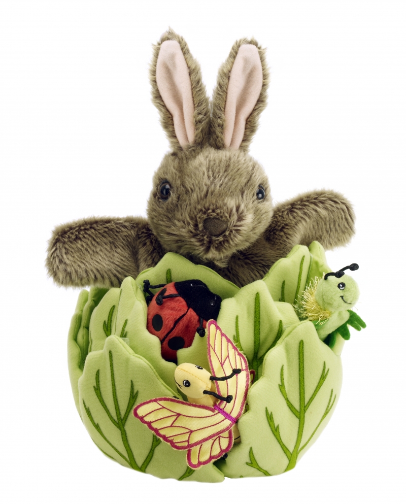 PACYNKA ZAJĄC W KAPUŚCIE HASE IM SALAT HANDPUPPE