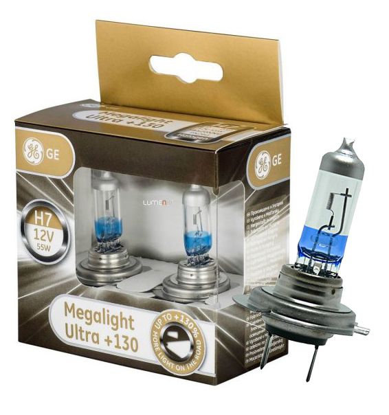 ŻARÓWKI GE H7 +130% 12V 55W MEGALIGHT ULTRA