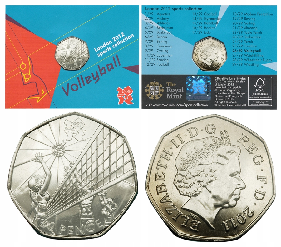 Anglia 50 pensów Blister Olimpiada Londyn 2012