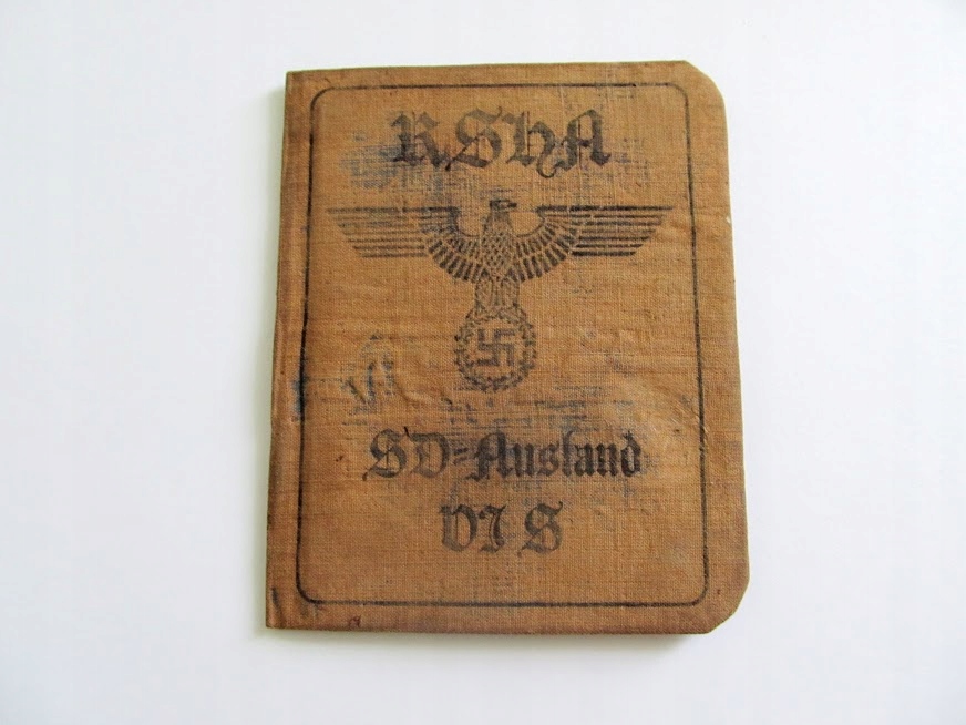 ID wojskowy LEGITYMACJA NIEMIECKA SS RSHA kopia