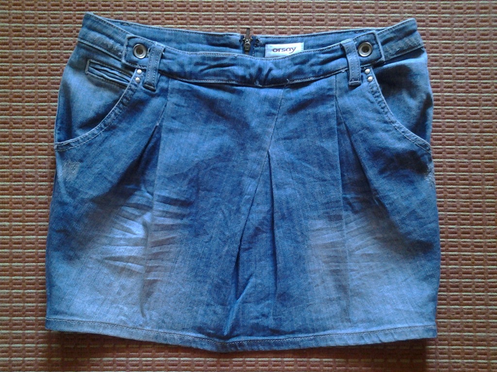 Orsay spódnica jeans jasna plisy