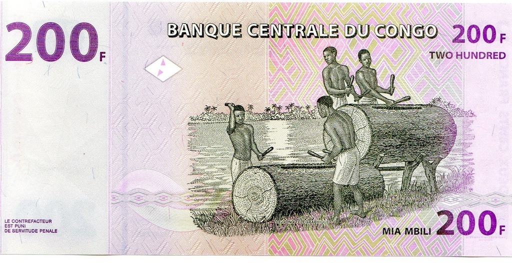 Kongo  - 200 franków z 2007 r.UNC