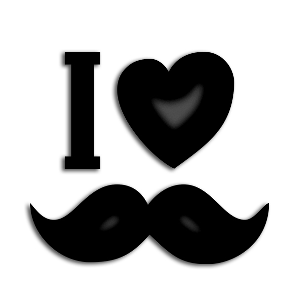 Napis 3D I Love Mustache na ścianę czarny DIY