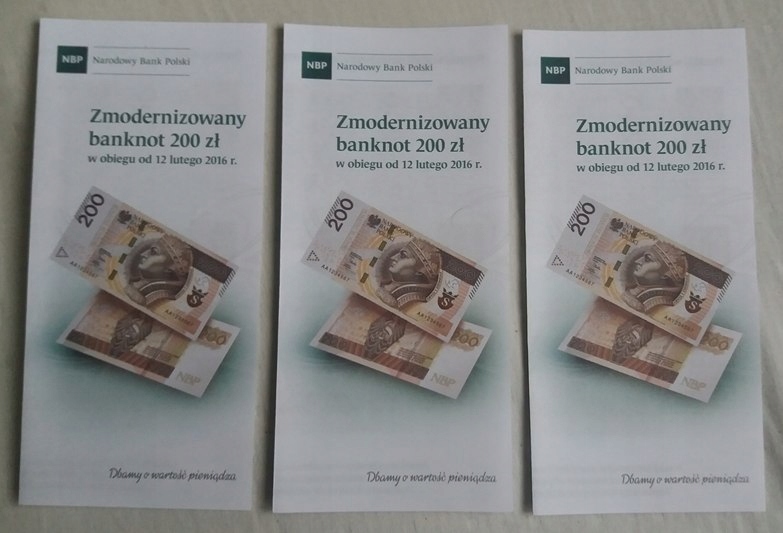 Foldery do banknotu - nowe 200 zł - I WERSJA