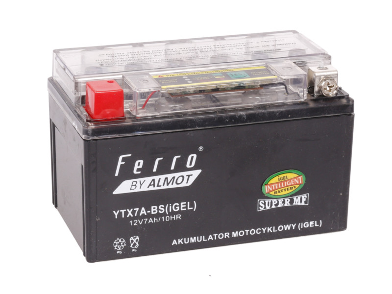 Akumulator Żelowy 12V 7Ah Ferro YTX7A-BS (GEL)