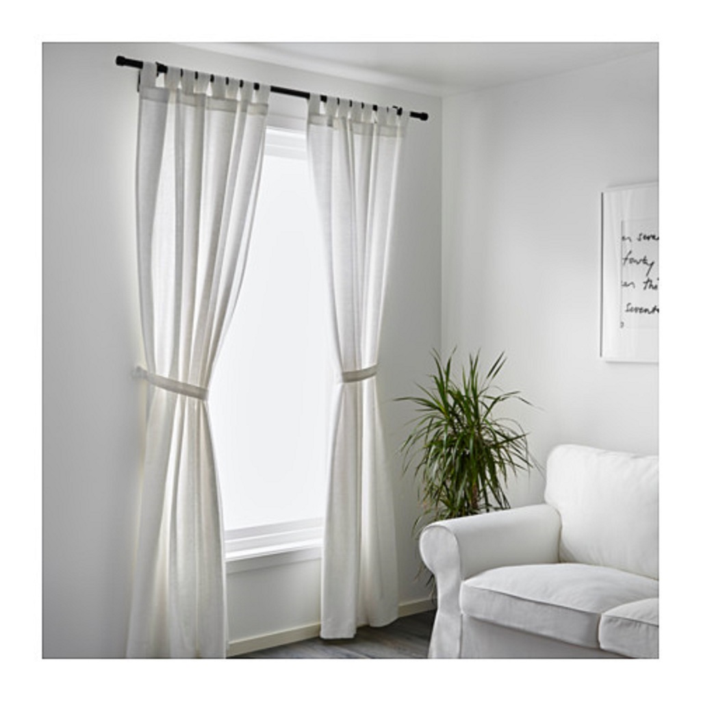 ZASŁONY DO SALONU GOTOWE ZACIEMNIAJĄCE IKEA BIAŁE 7225386160