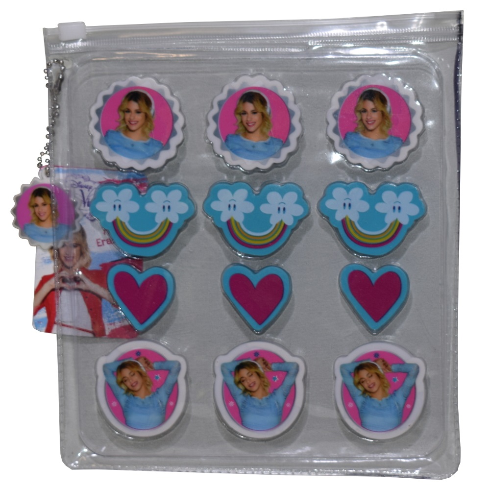 DISNEY VIOLETTA Gumki Do Mazania 12 sztuk NOWE