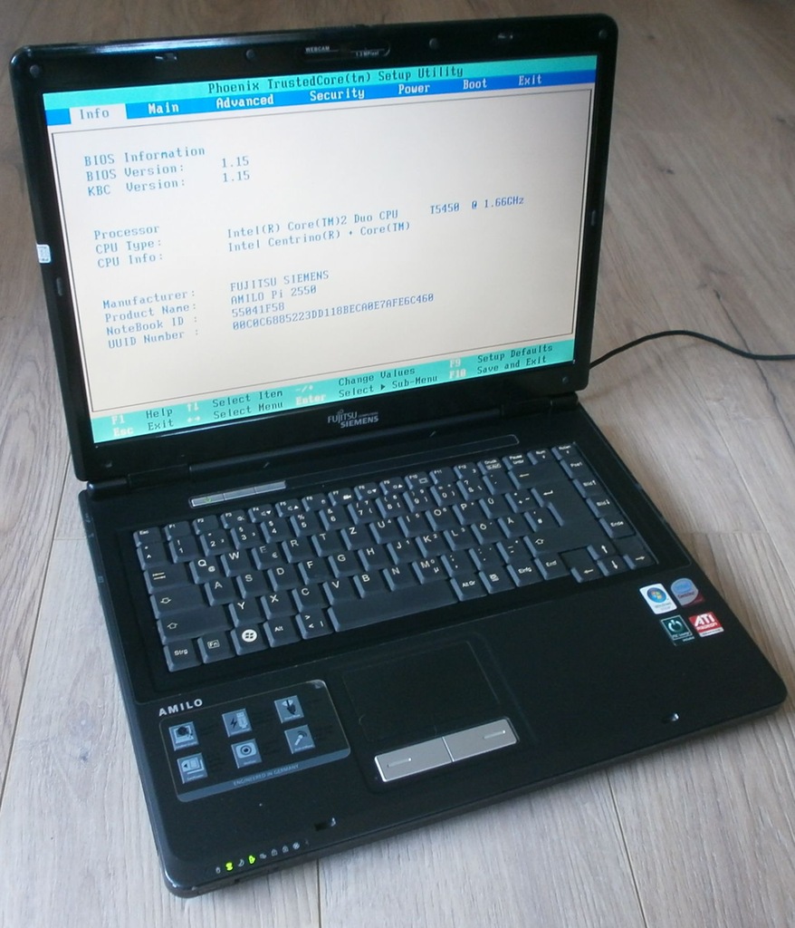 LAPTOP FUJITSU SIEMENS AMILO PI 2550