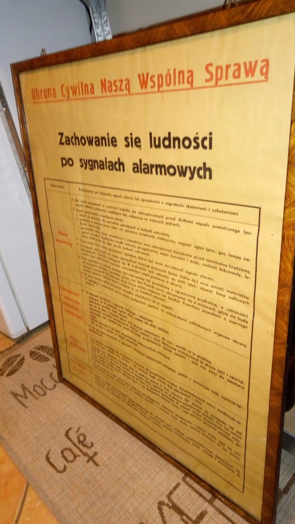 Tablica informacyjna duża SYGNAŁY ALARMOWE PRL