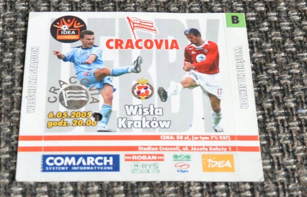 BILET CRACOVIA - WISŁA DERBY KRAKOWA 06.05.2005