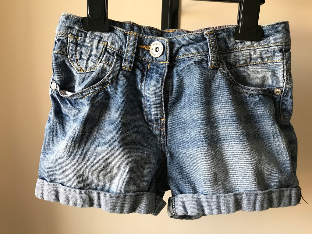 NEXT spodenki jeans przetarcia r.116cm, 6lat