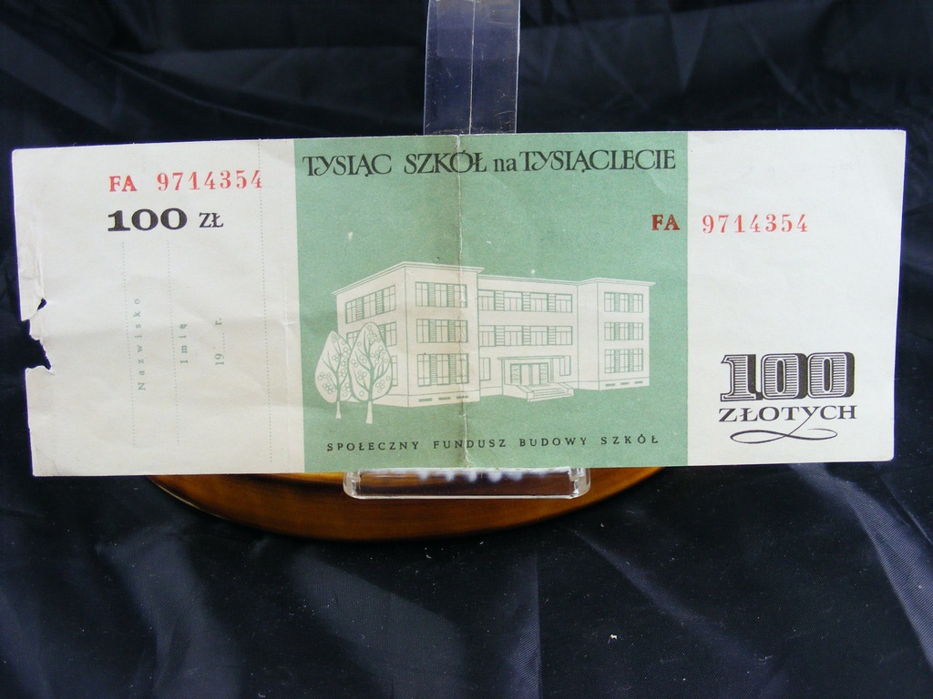 Cegiełka 100 zł. Tysiąc szkół na Tysiąclecie