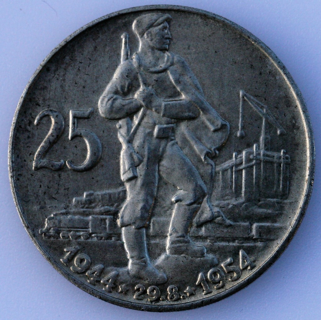 Czechosłowacja - 25 koron Powstanie 1954 r Ag
