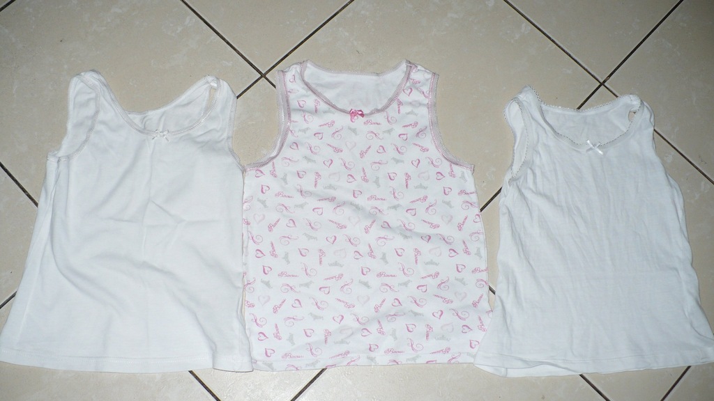 Koszulki bieliźniane 3 szt 5-6 lat 116 cm 