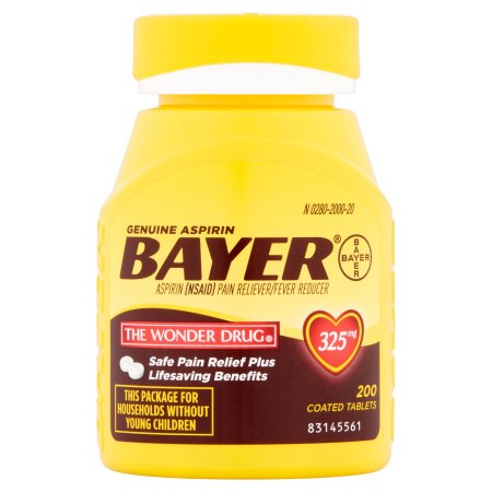 BAYER oryginalna aspiryna z USA 200tbl.325mg