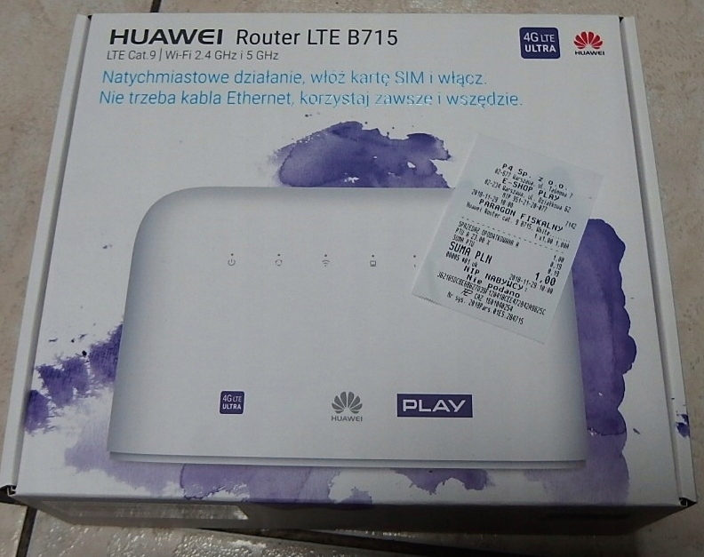 ROUTER HUAWEI B715 4G LTE CAT.9 ZAPLOMBOWANY