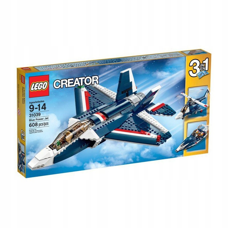 Błękitny odrzutowiec Lego Creator 31039 3w1