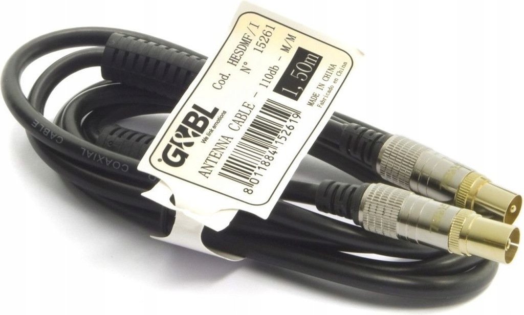 G&BL Kabel antenowy IEC 9.5mm męski/żeński fer