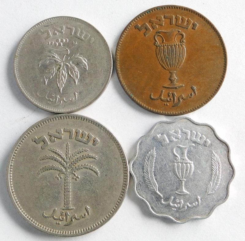 1949-1954 Izrael 2x 10 50 100 pruta