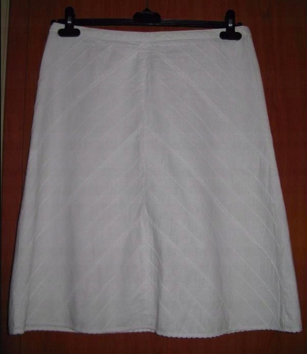 Biała lniana spódnica z podszewką TOPSHOP roz 40 L