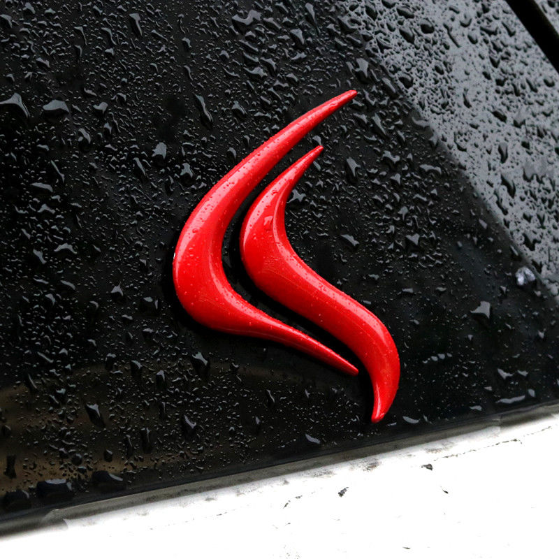 Mitsubishi 2x Metalowy Emblemat płomień 7 x 7,0 cm