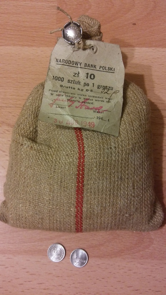 Worek parciak 1000 szt z 1949 orginalny z plomba