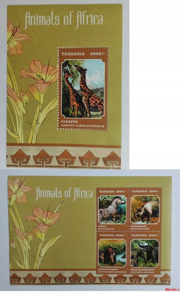 Tanzania 2013** klb.5034-37,bl.662 MNH 11209