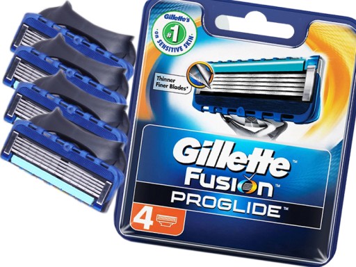 GILLETTE FUSION PROGLIDE WKŁADY 4 SZT. ORYGINAŁ