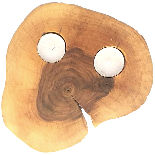 Świecznik z drewna orzecha włoskiego świeczniki