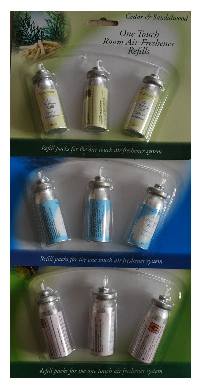 MINI SPRAY ODŚWIEŻACZ POWIETRZA WKŁAD 3szt ZAPACH