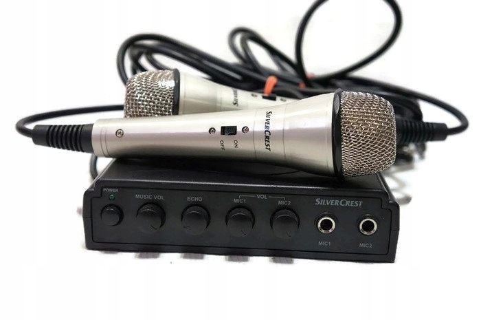 ZESTAW DO KARAOKE SILVERCREST 2X MIKROFON +TUNER