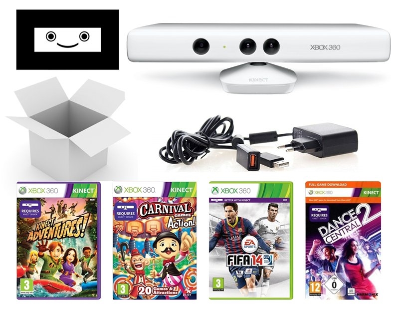 BIAŁY KINECT XBOX 360 +4GRY +ROK GWARANCJI #Unikat