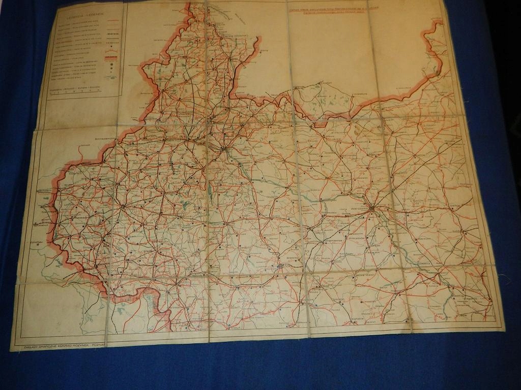 STARA MAPA POLSKA II RP LATA 30