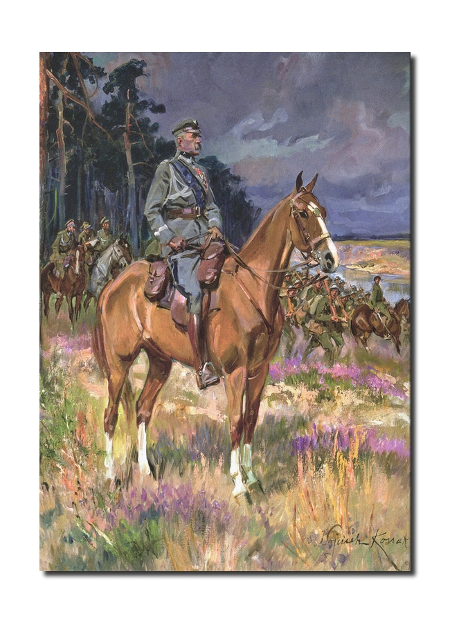 Józef Piłsudski Na Kasztance Kolorowanka DUŻY Obraz MARSZAŁEK JÓZEF PIŁSUDSKI NA KASZTANCE - 6726148899