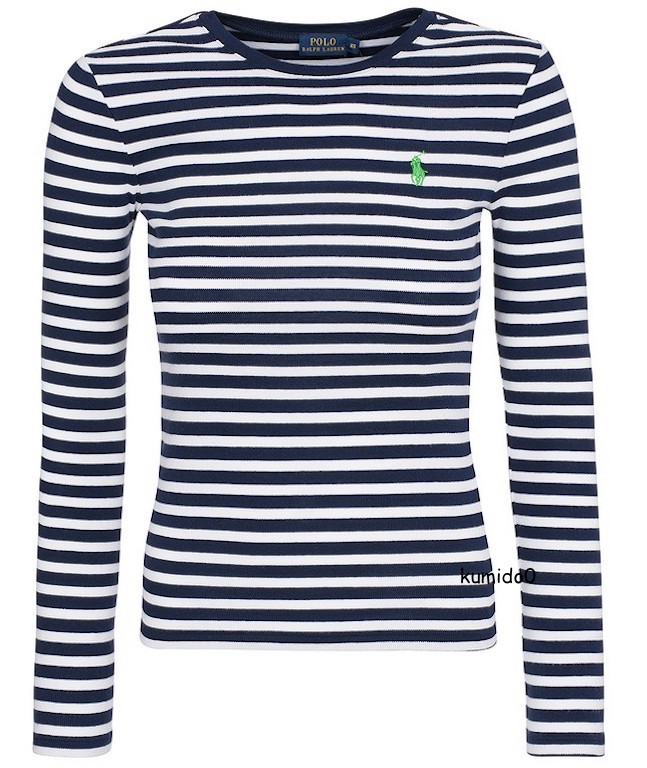 * RALPH LAUREN - LONGSLEEVE  BLUZKA W PASKI LOGO S
